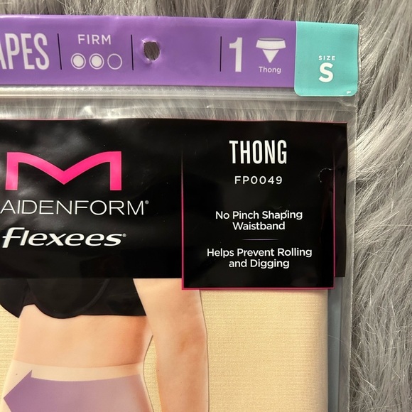 Maidenform Flexees Shapewear Womens Size‎ Small Beige Thong Shaping Waist… - Picture 2 of 5